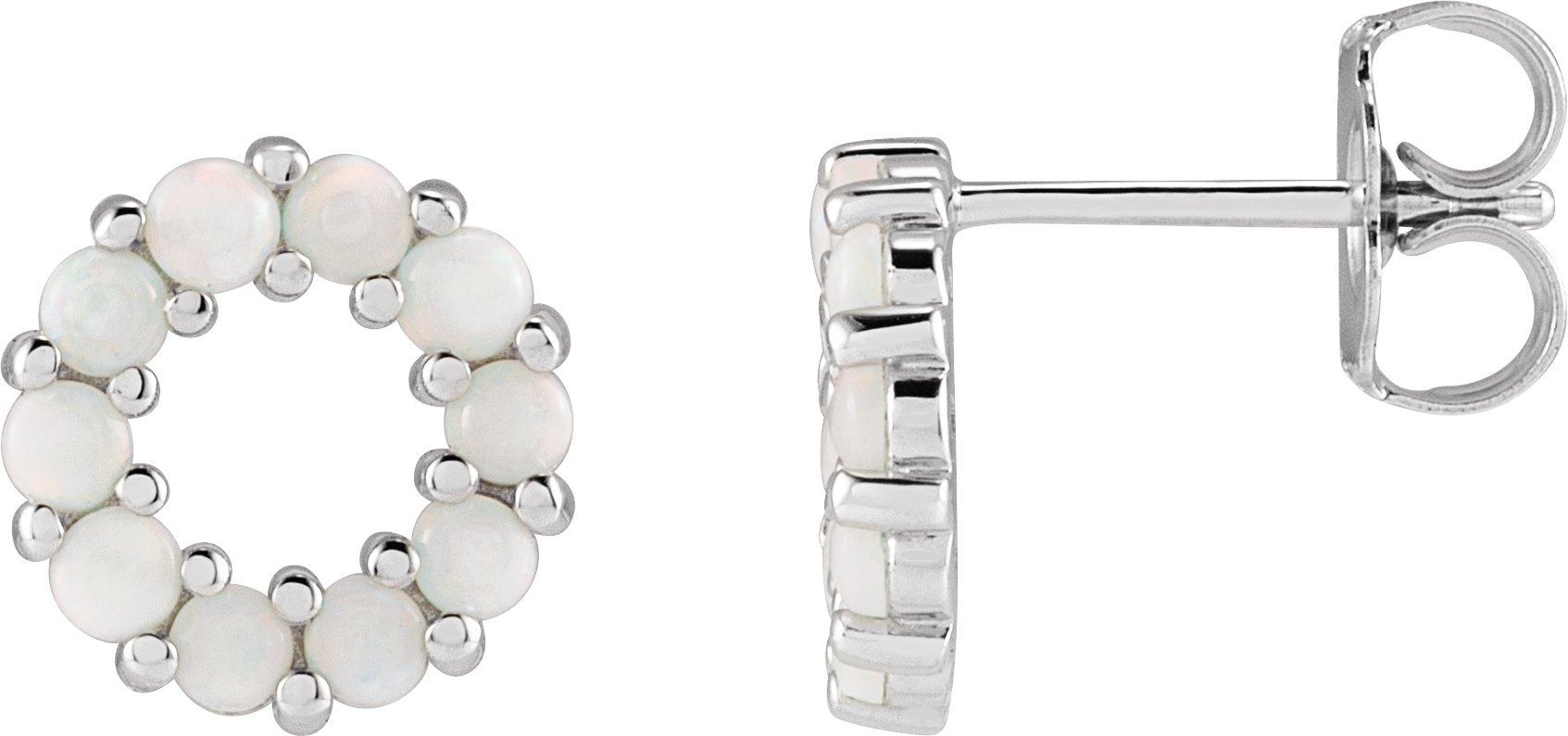 Halo-Style Cabochon Earrings