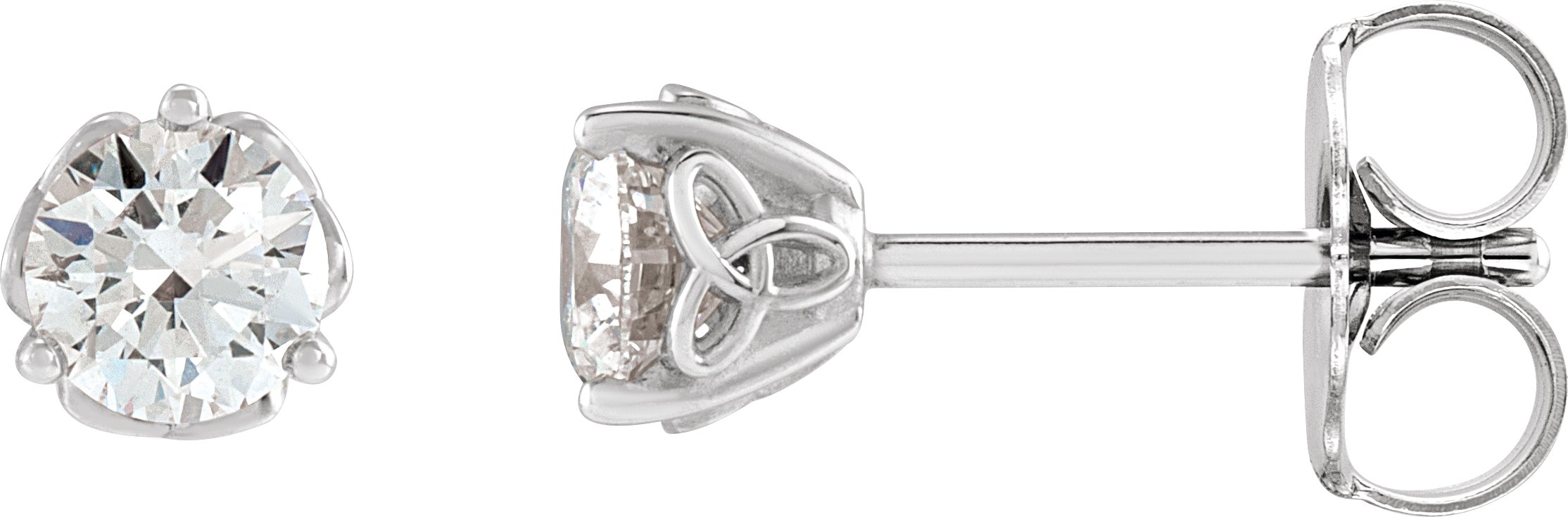 Round 3-Prong Celtic-Inspired Stud Earrings