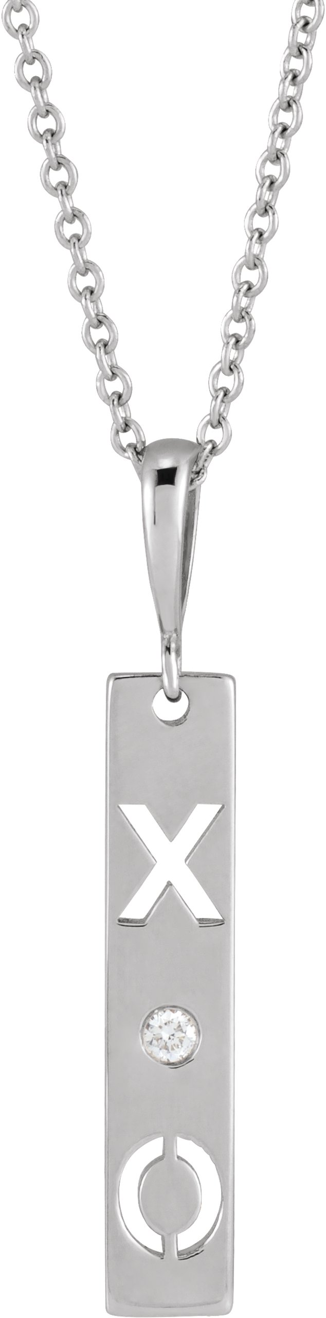Accented XO Bar Necklace or Pendant
