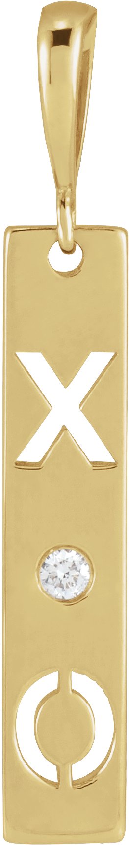 Accented XO Bar Necklace or Pendant