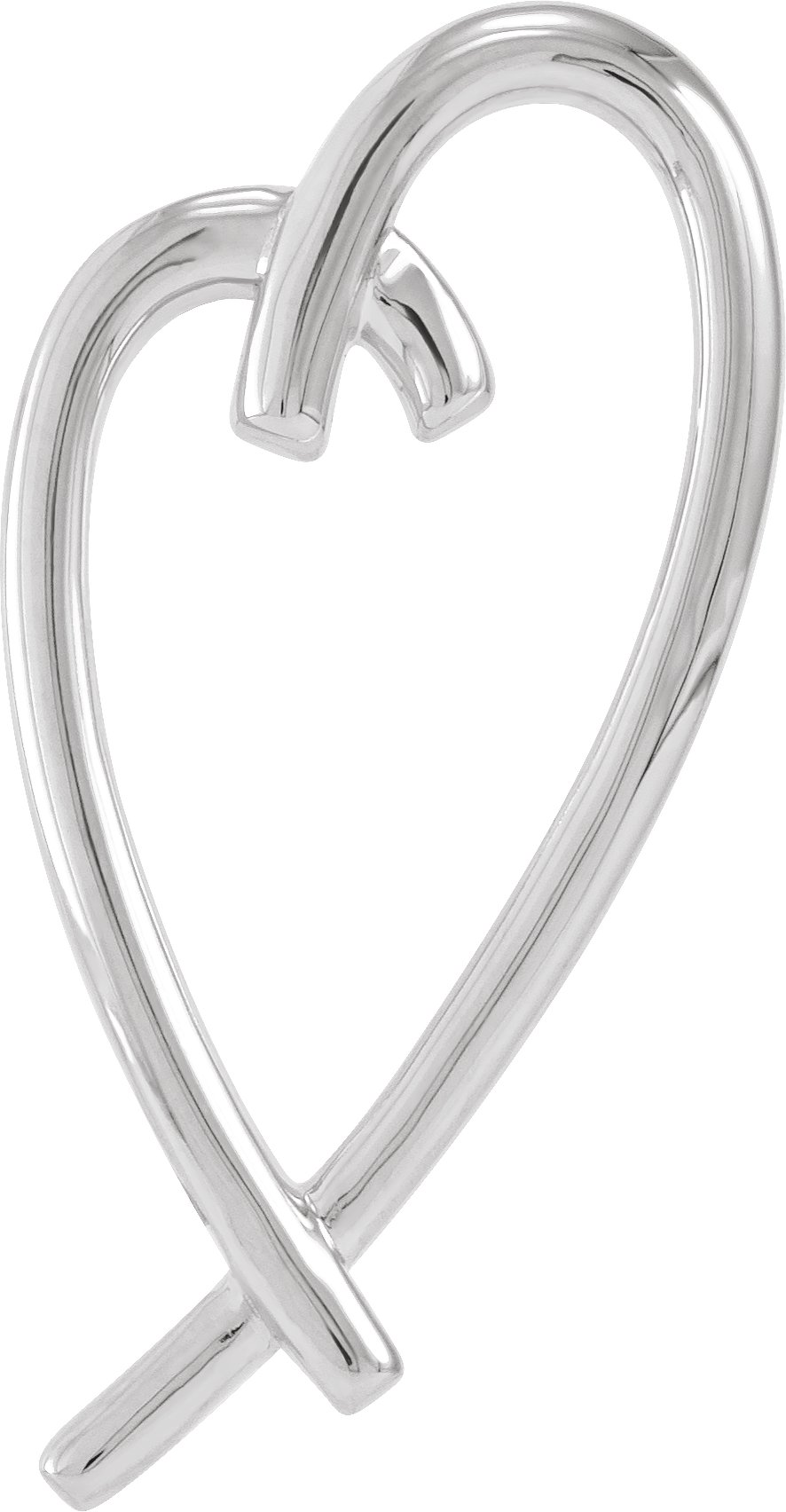 10K White Heart Pendant
