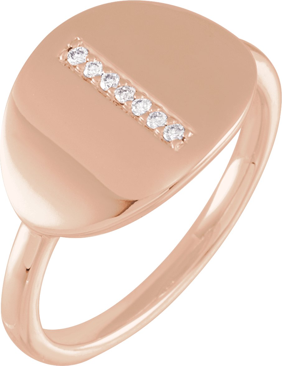 Accented Initial Signet Ring