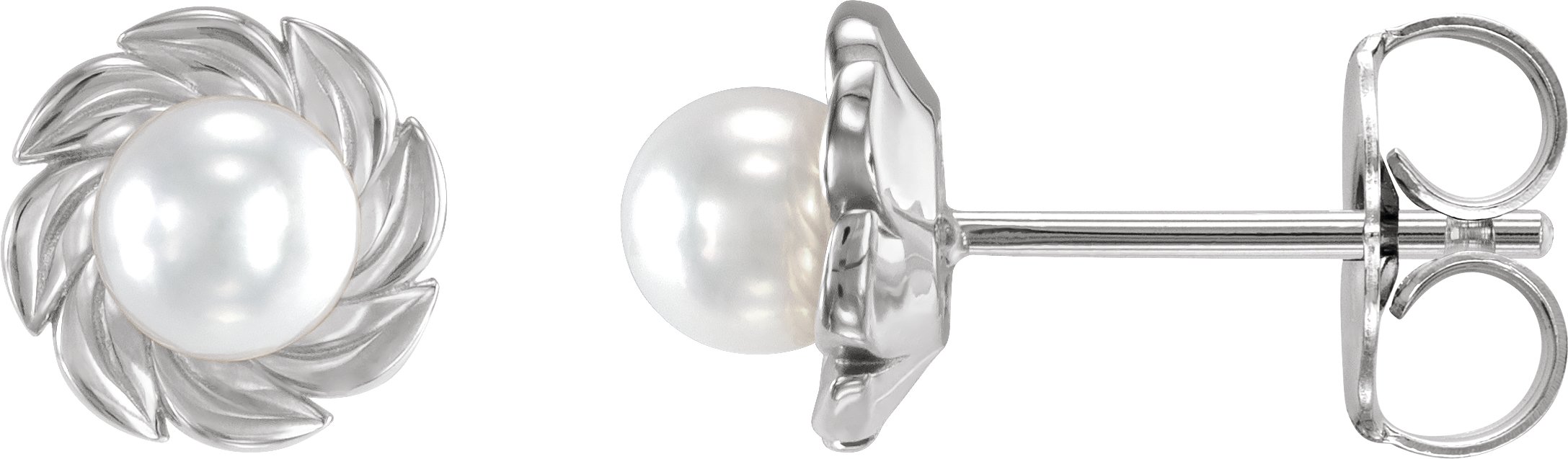 Pearl Leaf Earrings