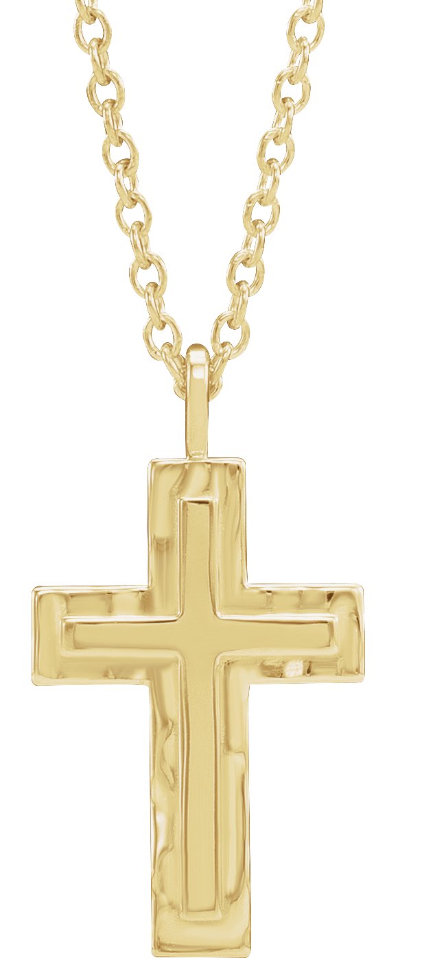 Textured Cross Necklace or Pendant