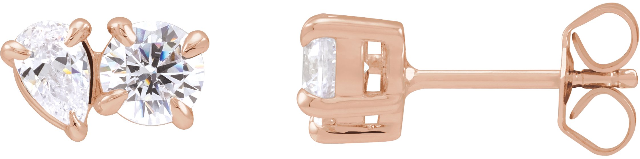 Lab-Grown Diamond Two-Stone Stud Earrings
