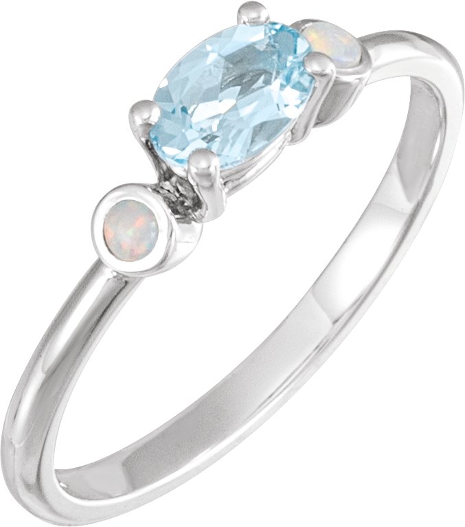 Oval 4-Prong Accented Ring
