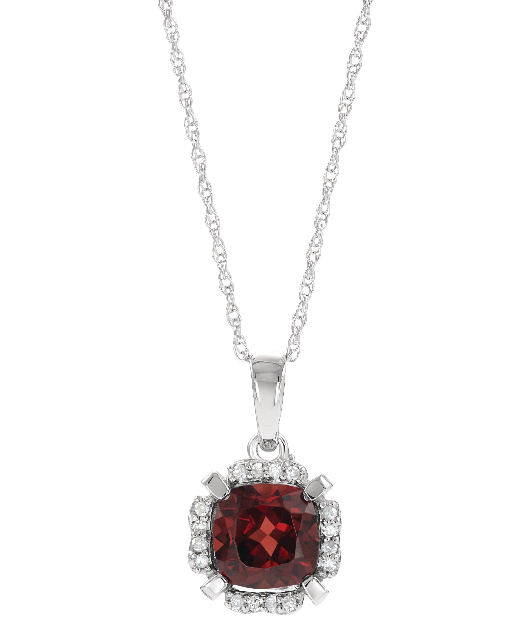 Halo-Style Birthstone Necklace