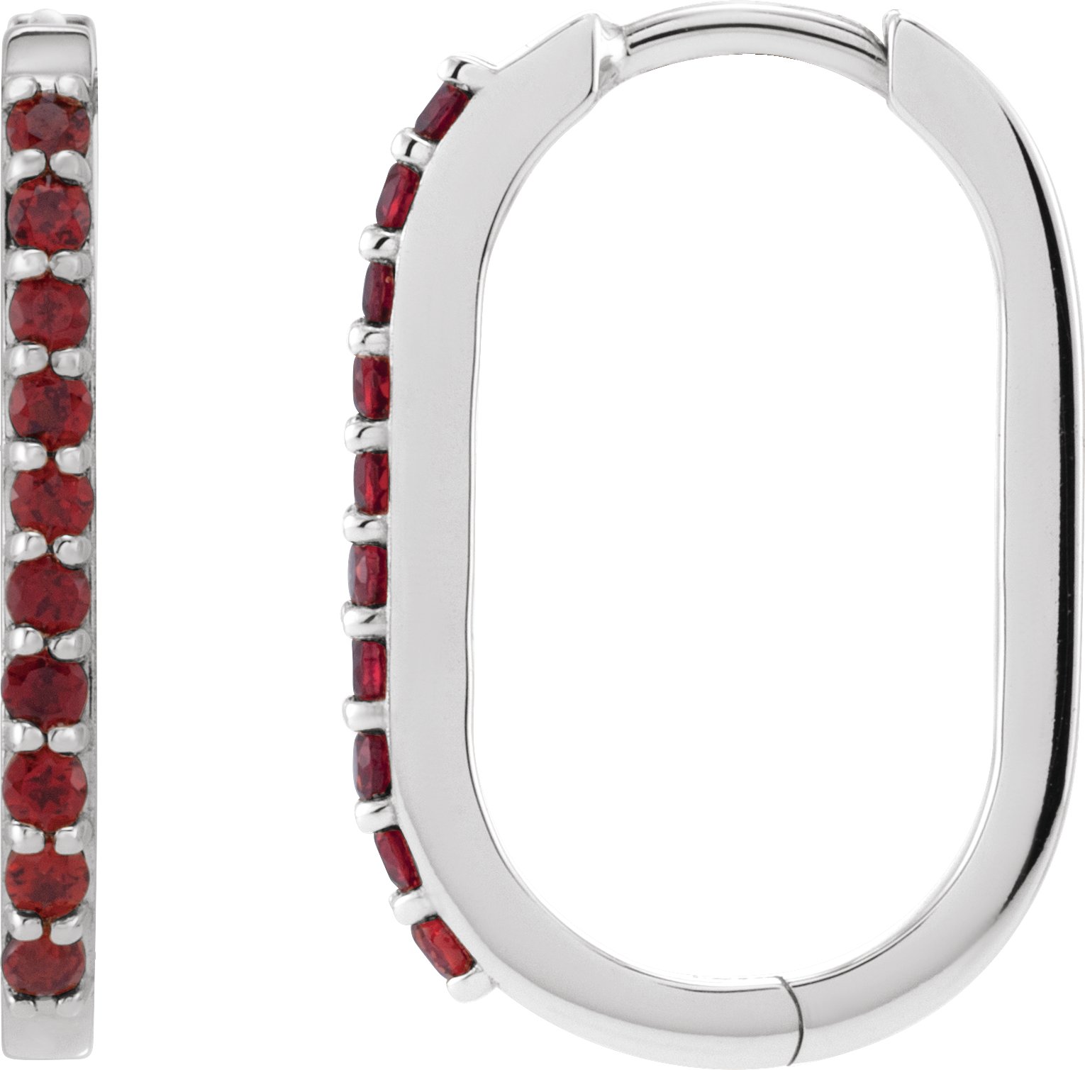 Accented Elongated Hoop Earrings