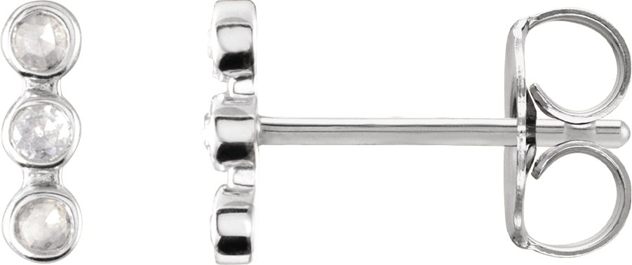 Three-Stone Bar Earrings
