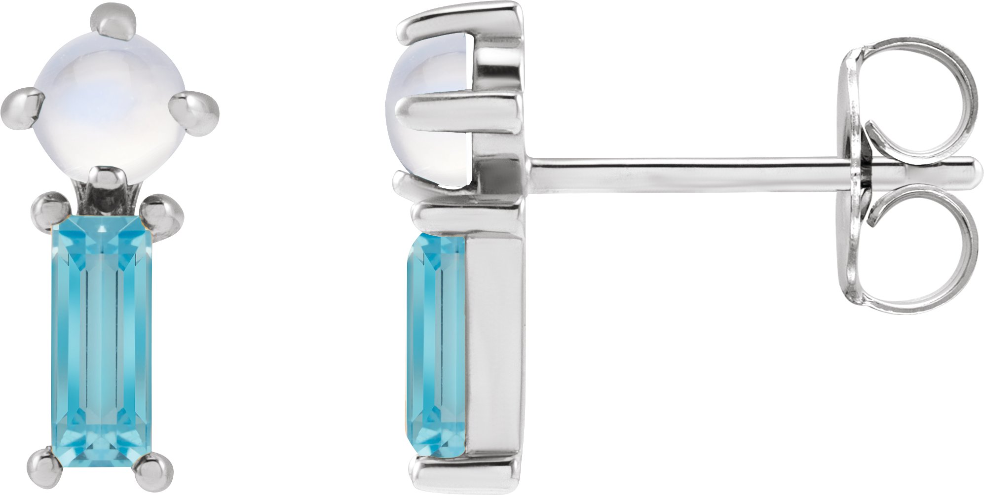 Two-Stone Bar Earrings