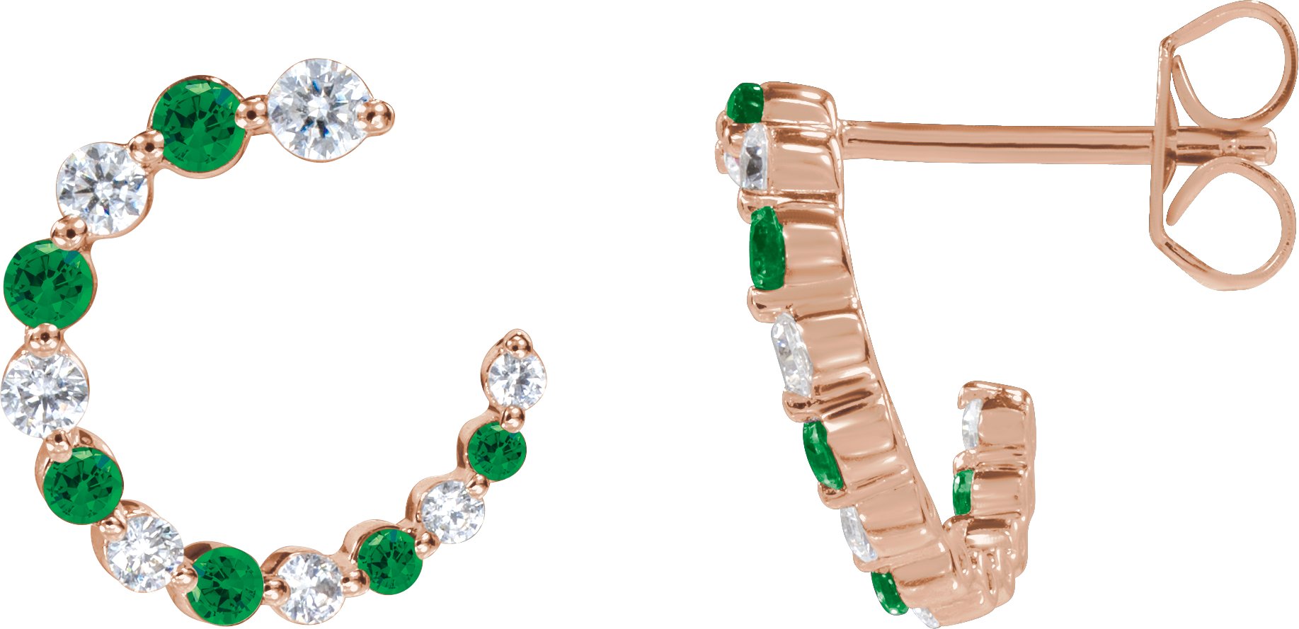Accented Front-Back Hoop Earrings