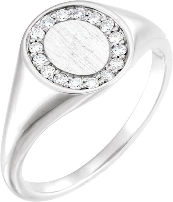 Oval Halo-Style Signet Ring