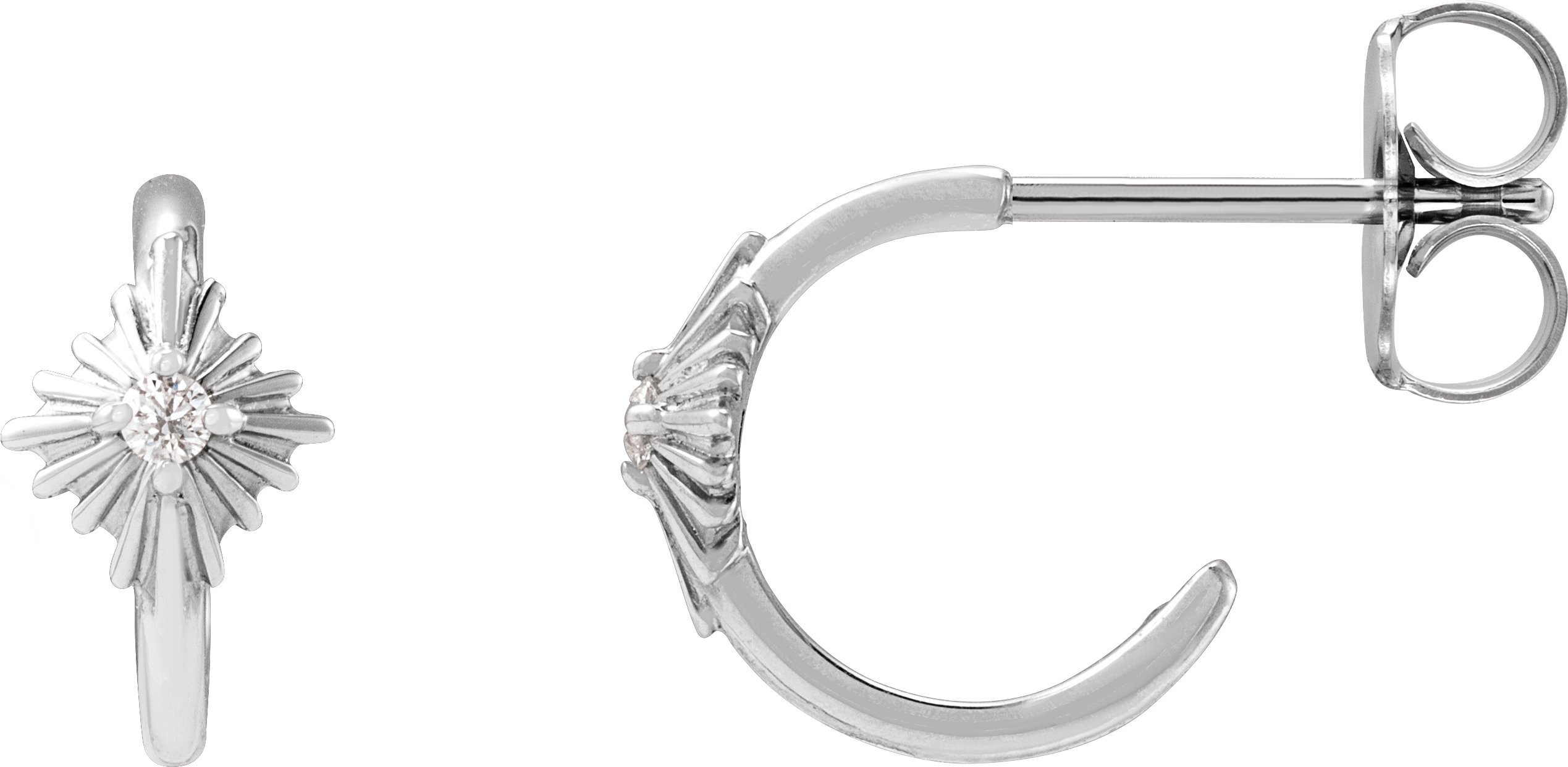 Accented Star Hoop Earrings