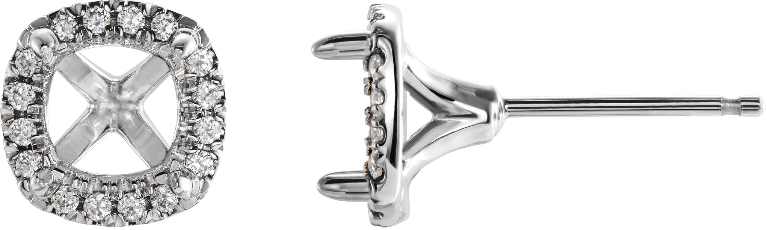Square Halo-Style Earrings