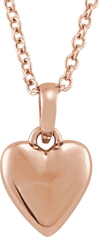 Puffed Heart Necklace or Pendant