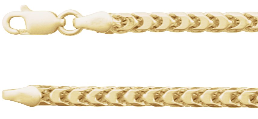 3.4 mm Hollow Diamond-Cut Franco Chain