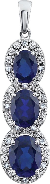 Three-Stone Halo-Style Pendant