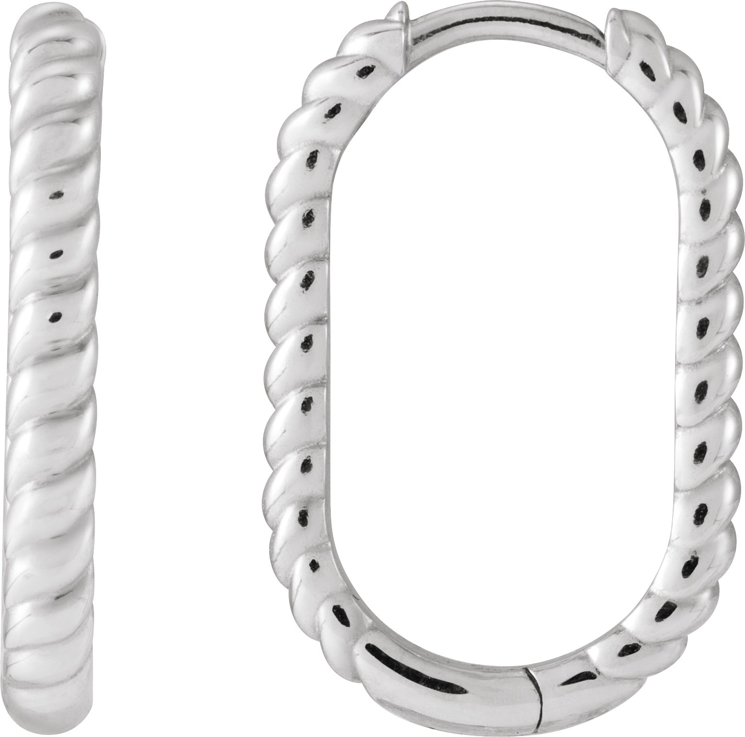 Elongated Rope Hoop Earrings