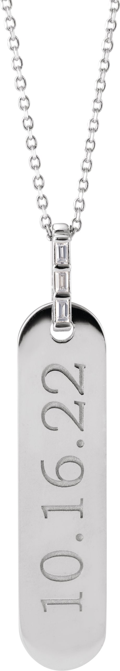 Engravable Accented Bar Necklace