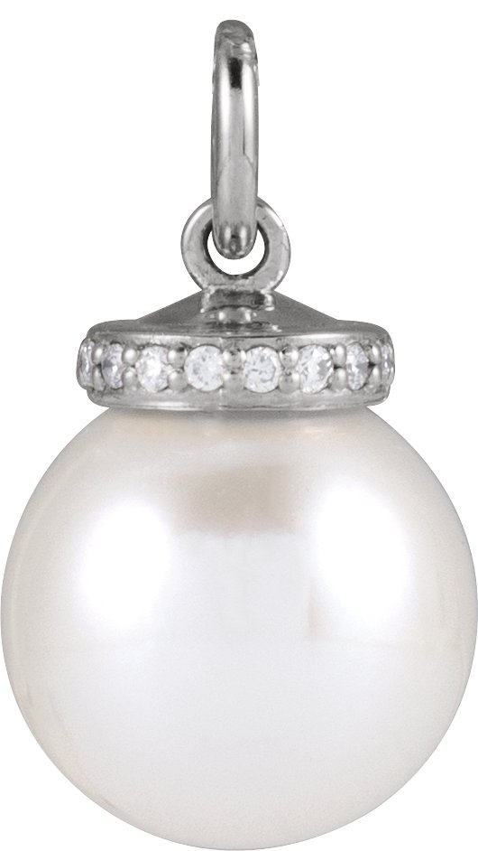Hidden Halo-Style Pearl Necklace or Pendant