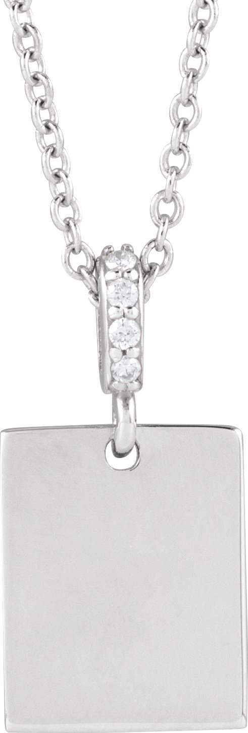 Engravable Accented Necklace or Pendant