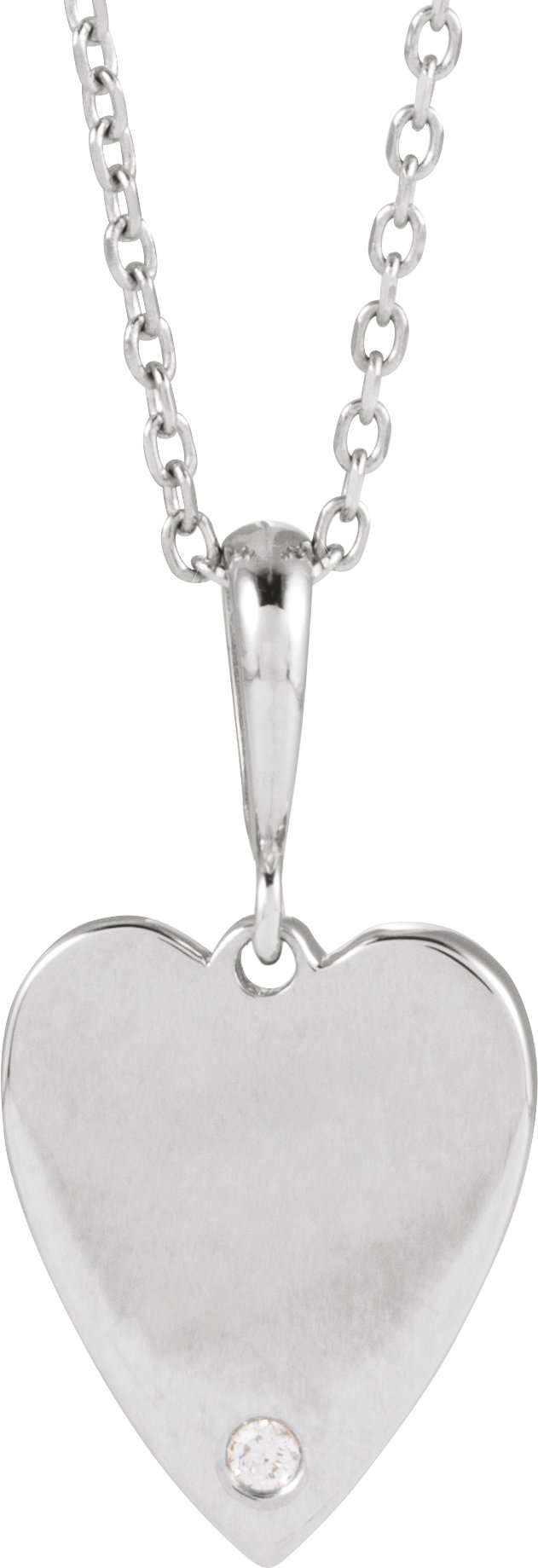 Engravable Accented Heart Necklace or Pendant