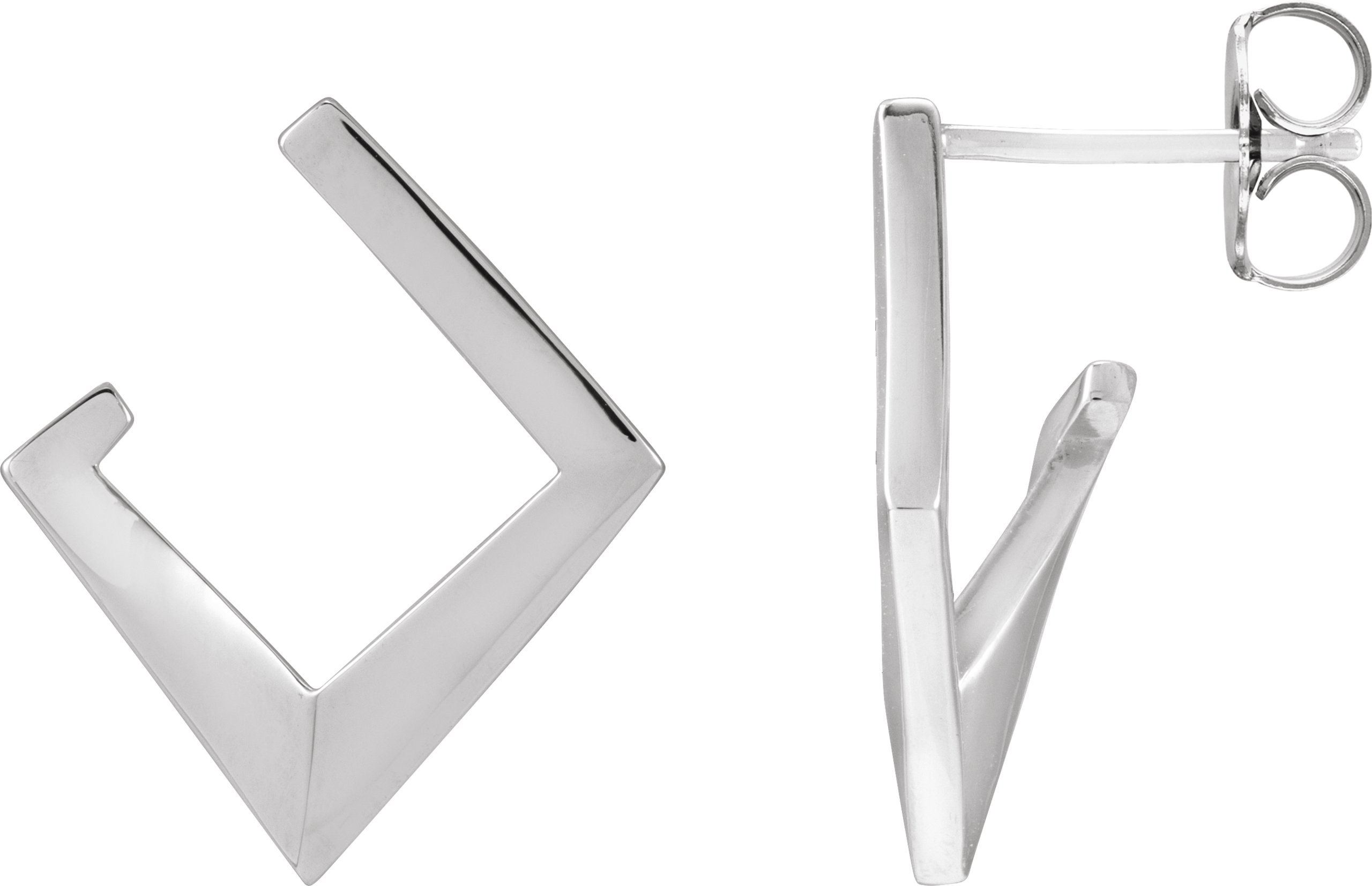 Geometric Front-Back Hoop Earring