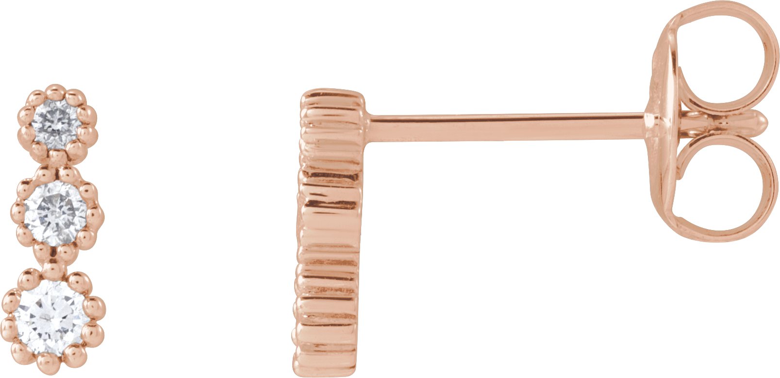 Three-Stone Stud Earrings