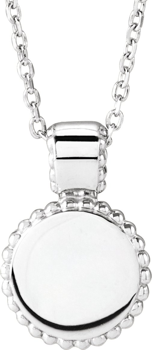 Engravable Beaded Disc Necklace or Pendant