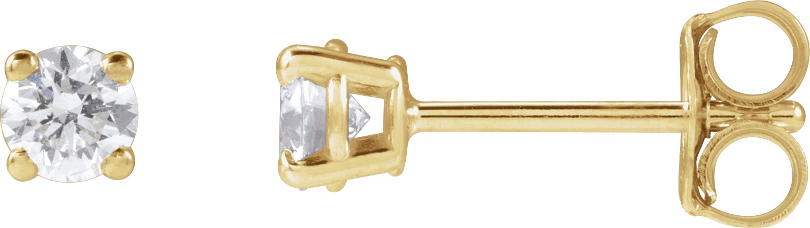 Round 4-Prong Lightweight Stud Earrings