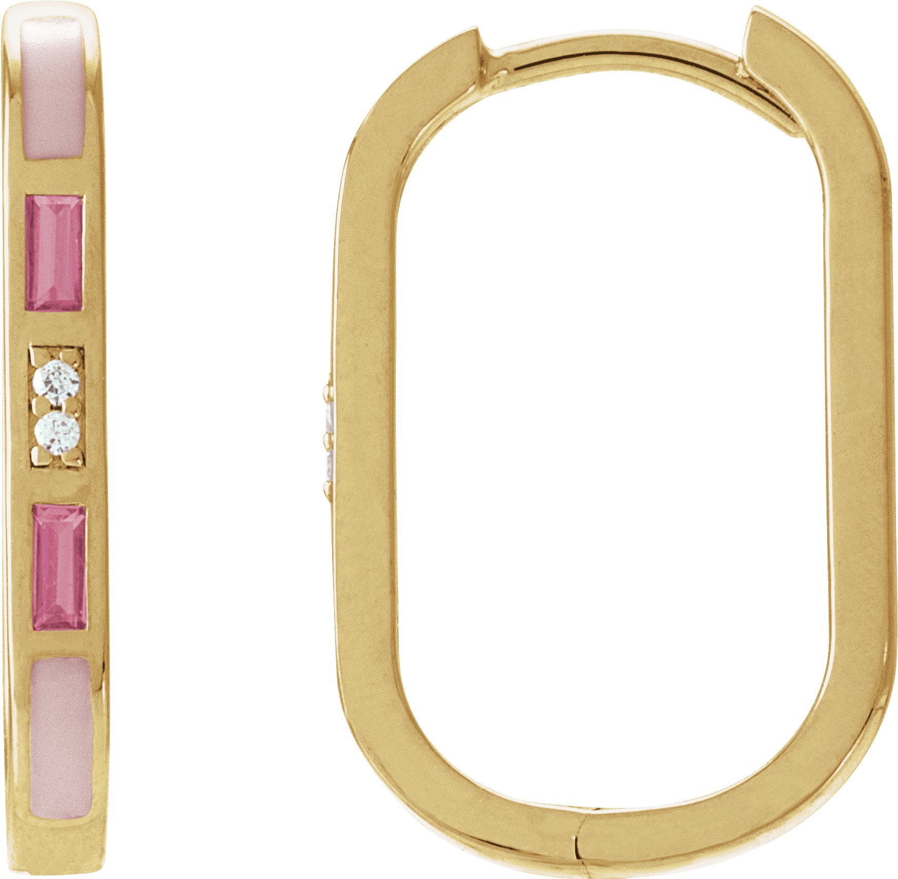 Accented Elongated Hoop Earrings
