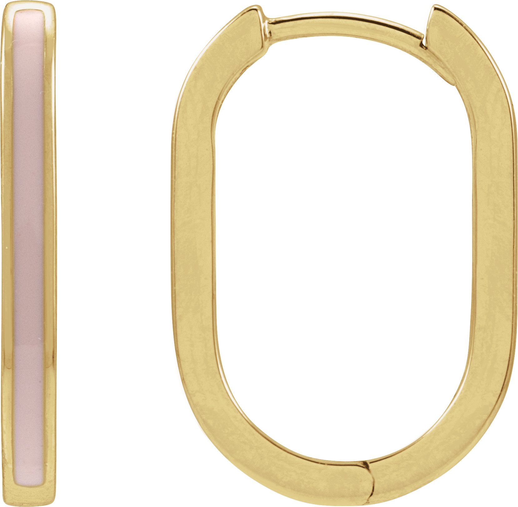 Elongated Enamel Hoop Earrings