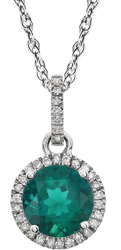 Halo-Style Birthstone Necklace