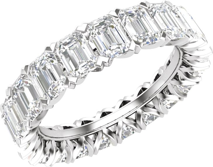 Low Profile V-Prong Eternity Band