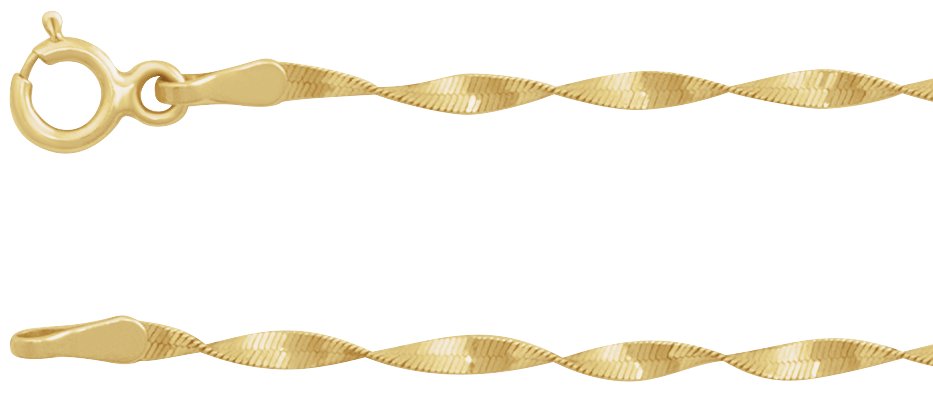 1.6 mm Twisted Herringbone Chain