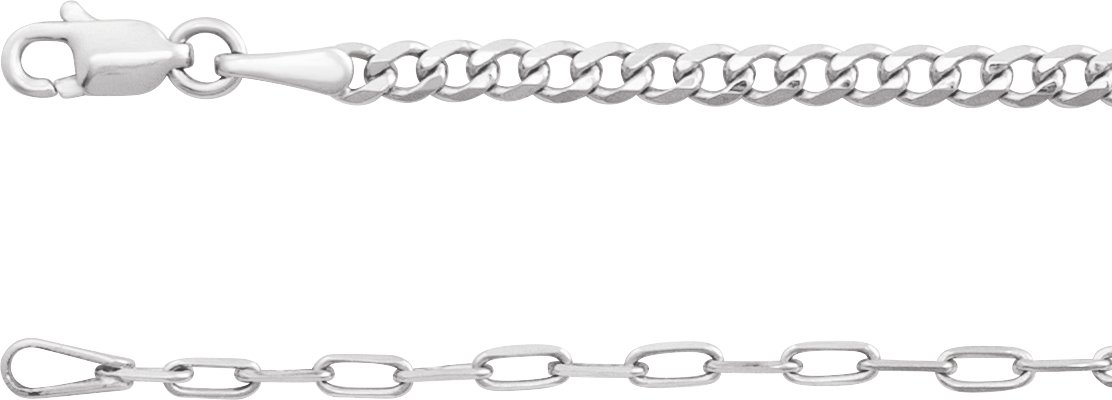 2.7 mm Curb & Paperclip-Style Chain