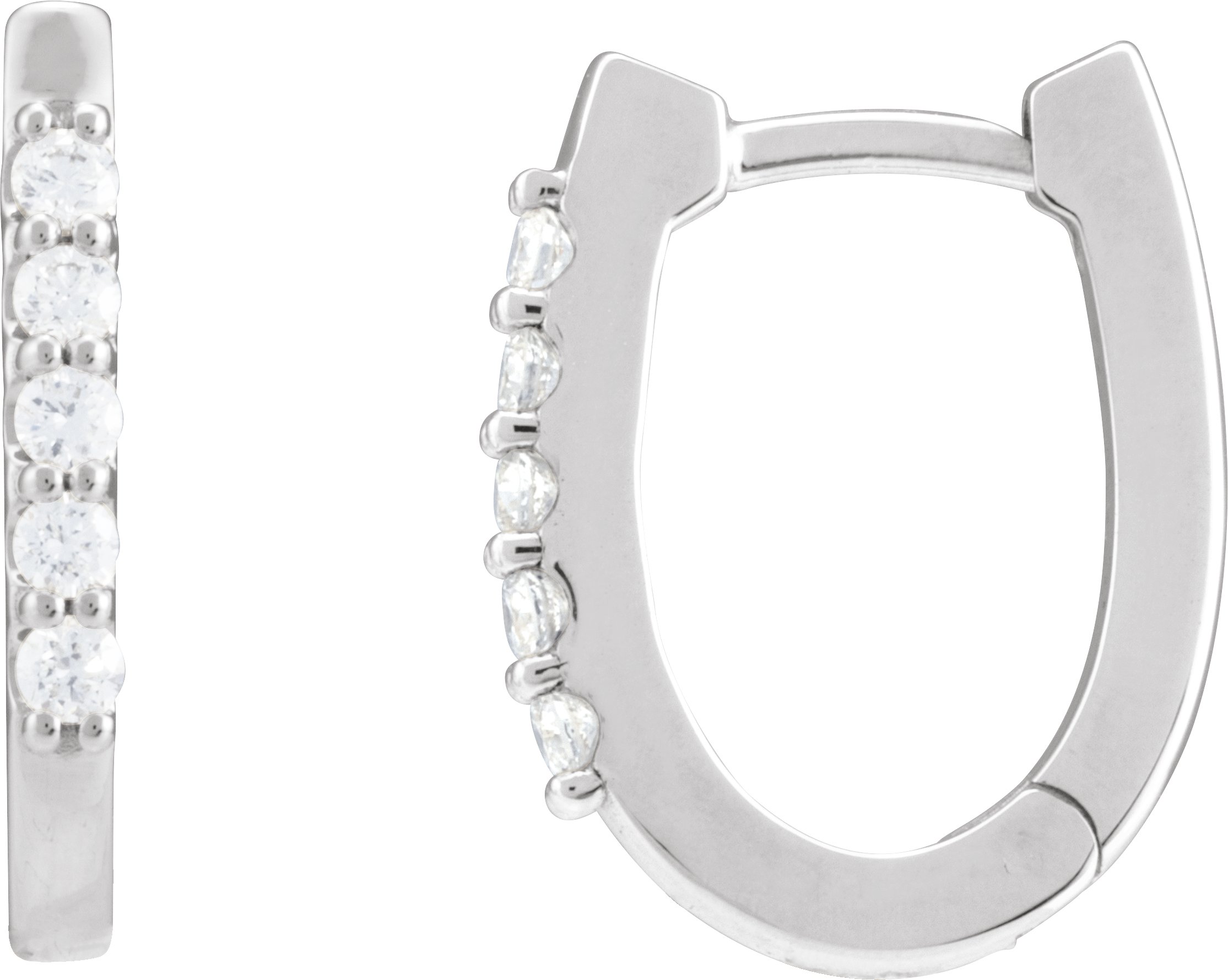 Accented U-Hoop Earrings