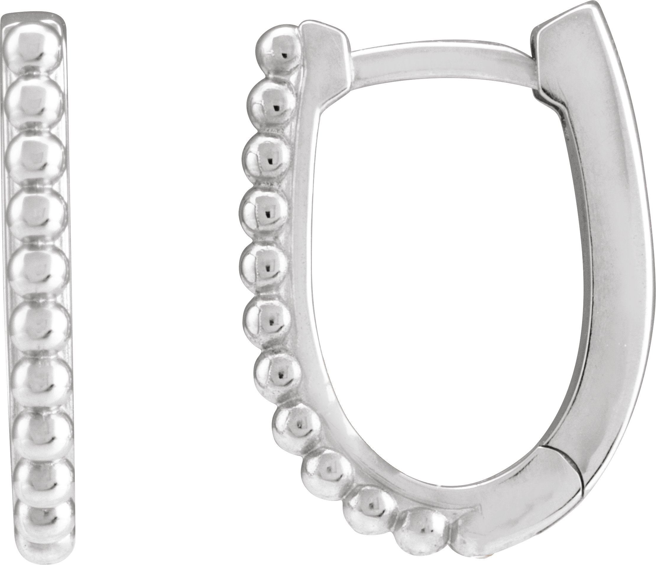 Beaded U-Hoop Earrings