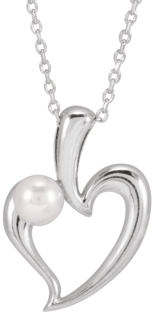 Pearl Heart Necklace or Pendant