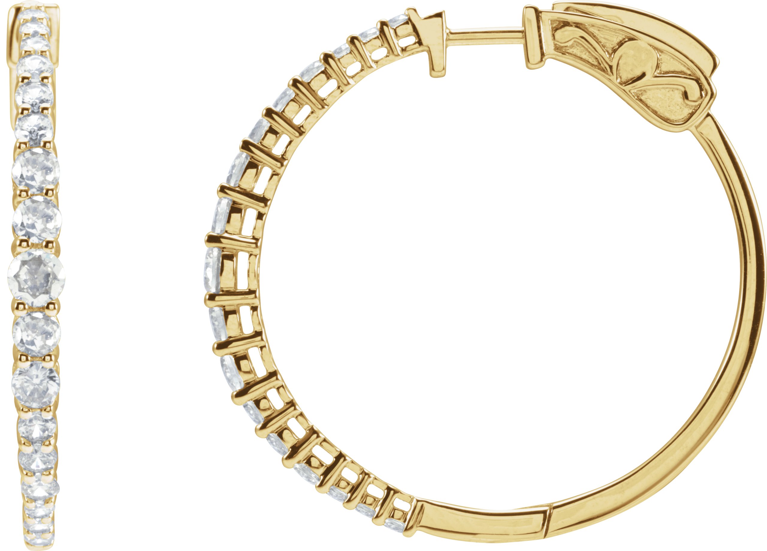 Accented Graduated Hoop Earrings
