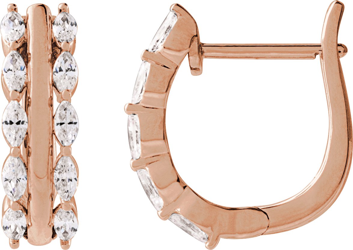 Accented U-Hoop Earrings