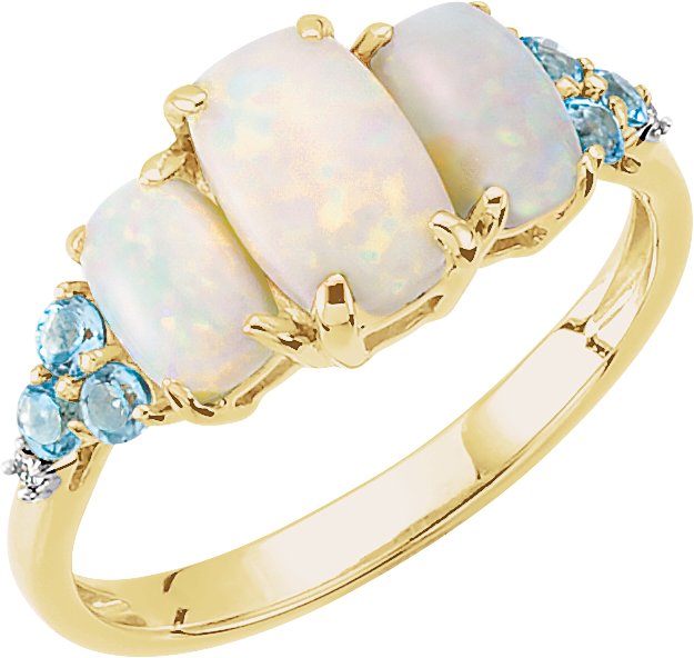 Accented Three-Stone Ring