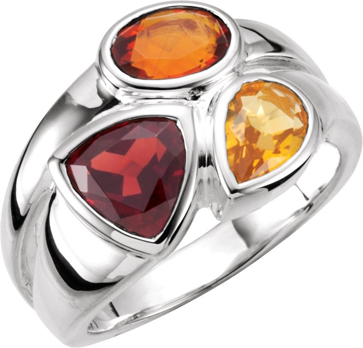 Bezel-Set Multi-Gemstone Ring