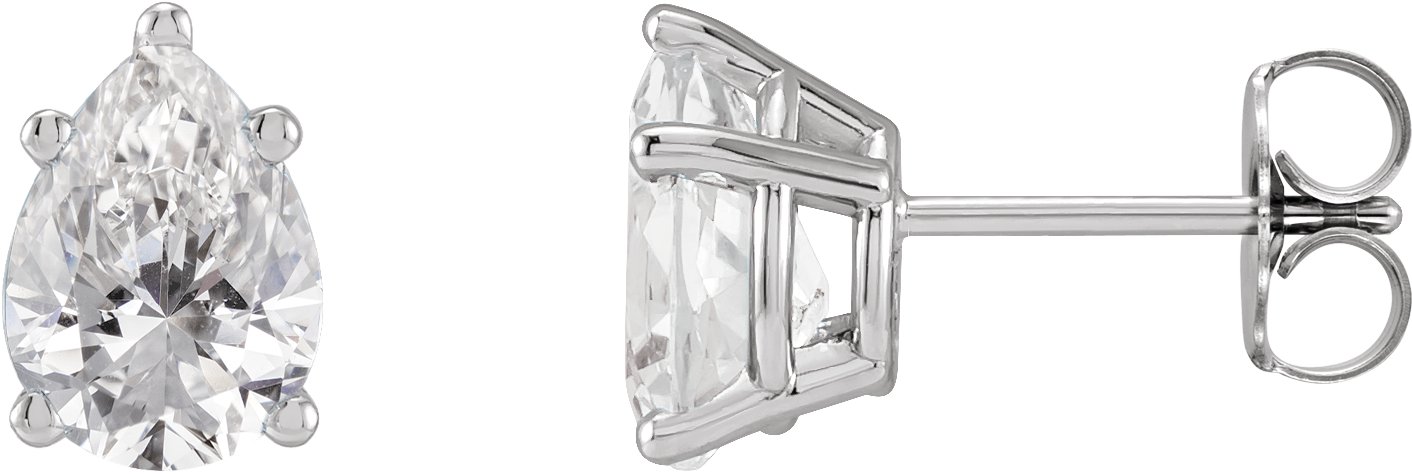 Pear 5-Prong Stud Earrings