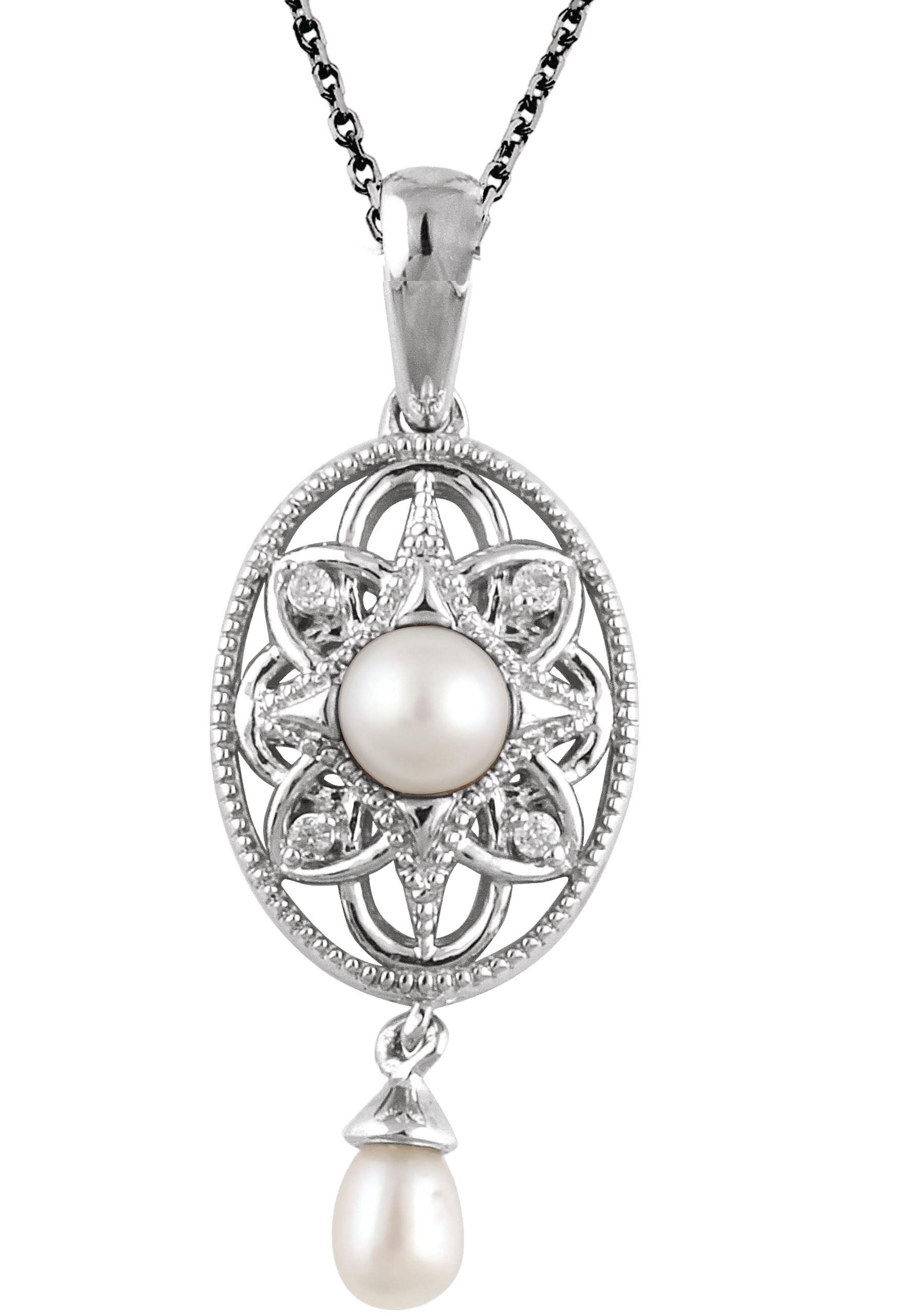 Pearl Granulated Filigree Necklace