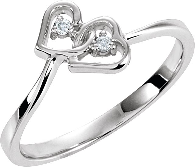 Double Heart Accented Ring