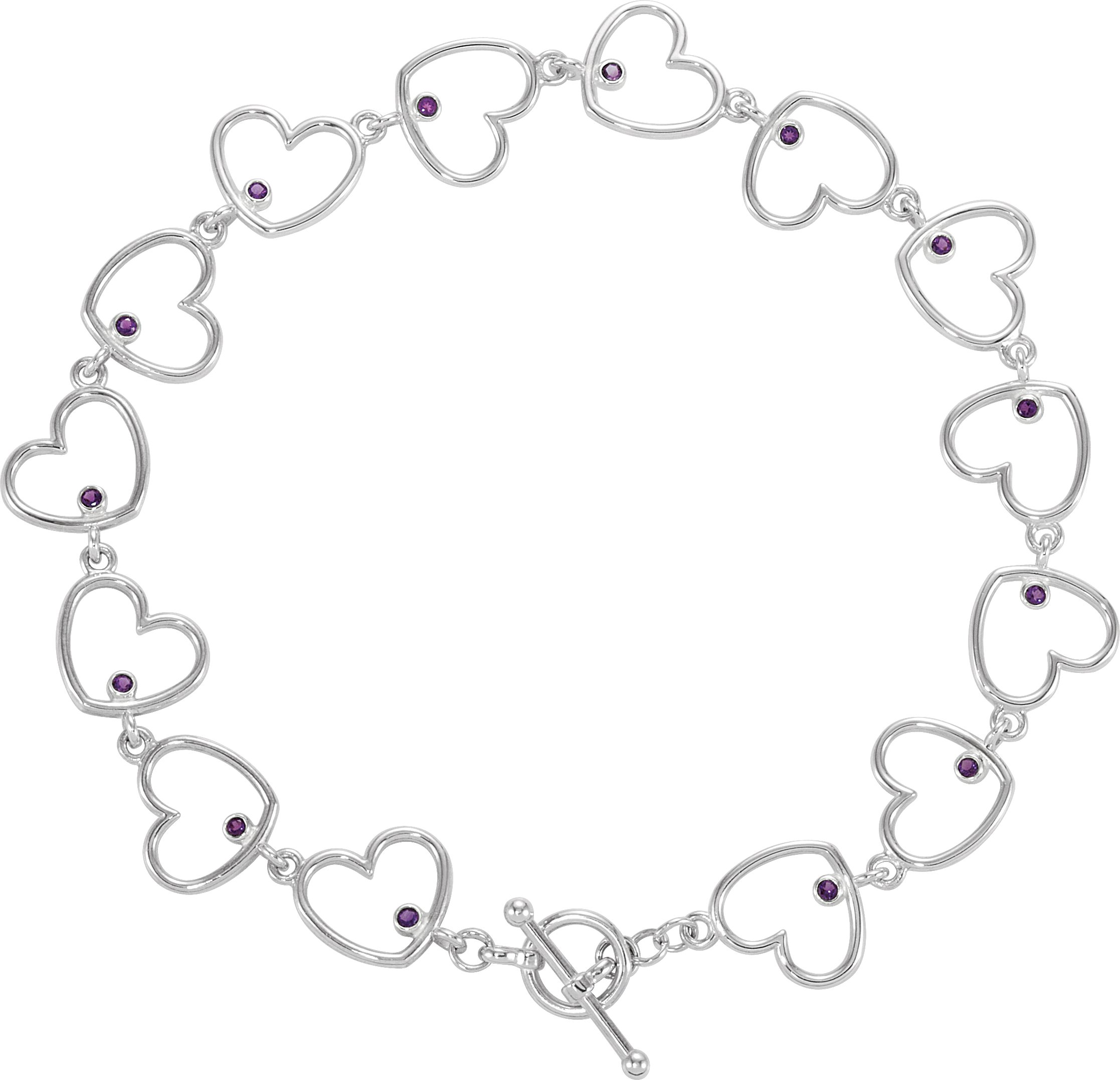 Accented Heart Link Bracelet