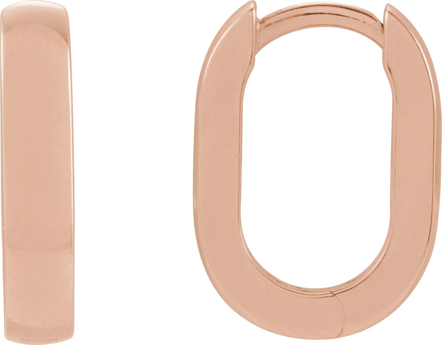 Elongated Oval Hoop Earring