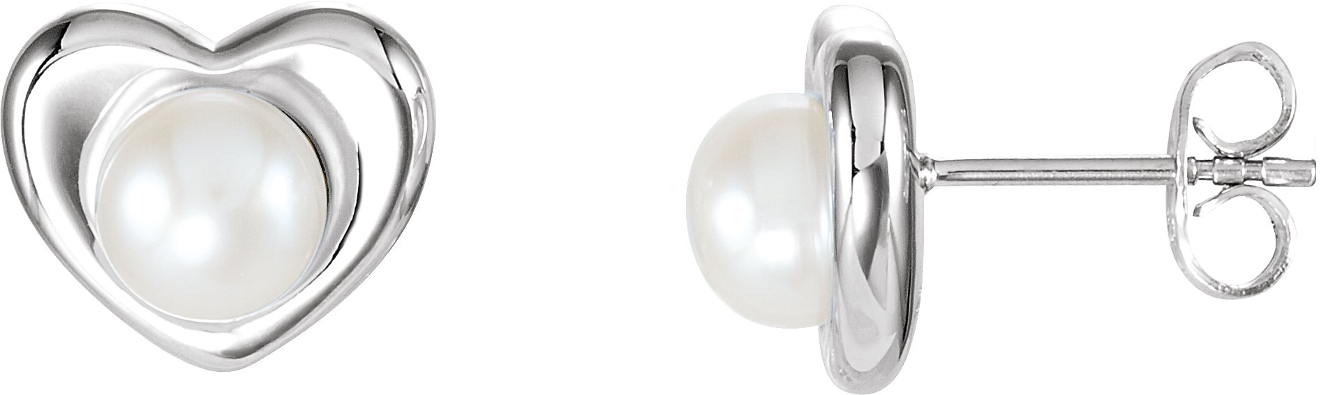 Pearl Heart Earrings