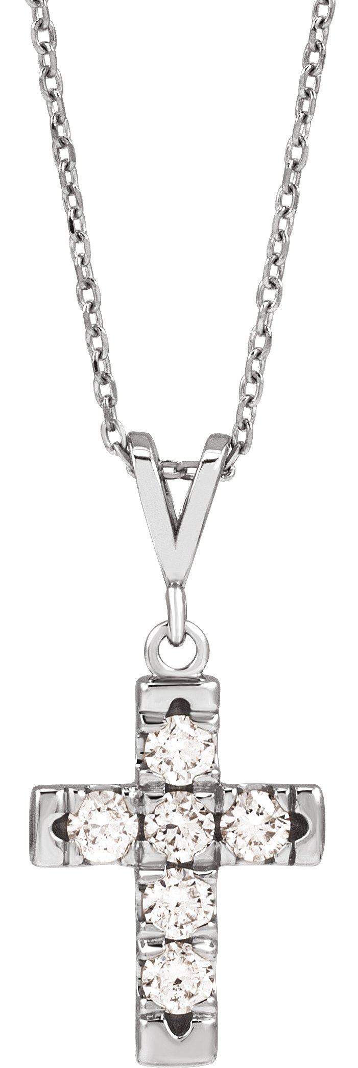 French-Set Cross Necklace or Pendant